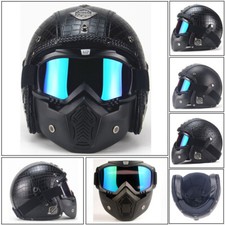 Dot Open Face Motorcycle Helmet Handmade Leather Street Scooter Helmet Casco Dot Open Face Motorcycle Helmet Handmade Leather Street Scooter Helmet Casco