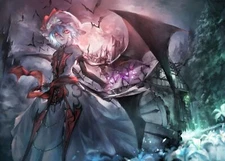 Anime girls remilia scarlet moon night short hair Playmat Gaming Mat Desk