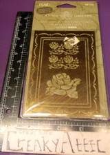 ROSE VINE FRAME BRANCH FRAME BRASS DRY EMBOSS STENCIL EMBOSSING ANNA GRIFFIN
