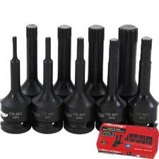 Neilsen Impact Spline Bit Sockets Set 1/2" Drive Impact Spline Sockets M4 - M16