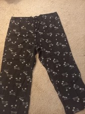 J. Jill Black  White Tropical Paradise Print Wide Leg Linen Drawstring Pants M