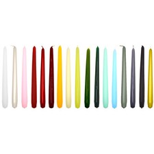 Pair Of Solid Coloured Tapered Candles Unscented Dinner Table Bistro Wedding