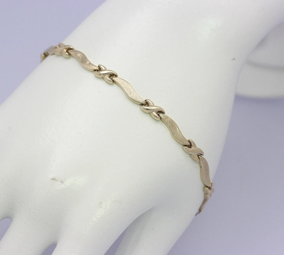 ♦ Armband in 14 kt 14k 585 er Gelb Gold Armkette Armreif Länge 20 cm Goldarmband