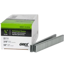 Grex 22 Gauge Galvanized Staples, 3/16 in. Crown x 5/8 in., 10M