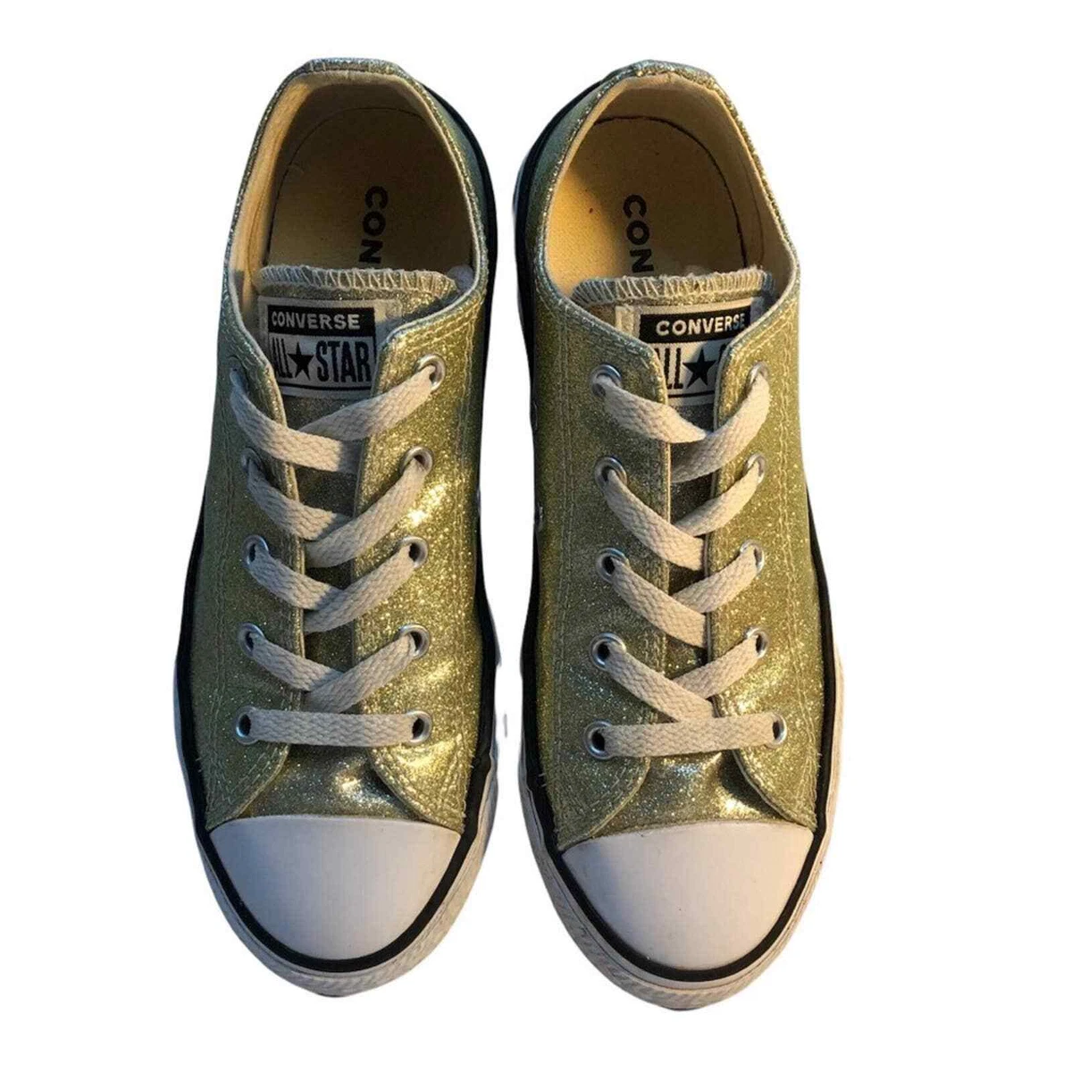 Gold glitter hotsell converse tennis shoes