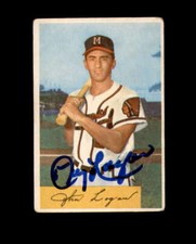 Johnny Logan Autograph 1954 Bowman Milwaukee Braves Signed