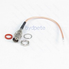 BNC female bulkhead behind nut RG316 cable tinned leads braid Coaxial pigtial