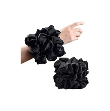 CEELGON Black Big Real Silk Scrunchies 6 pack - 6.3Inches Large Scrunchie Satin