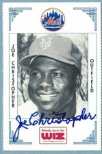 1991 Wiz Mets, Joe Christopher New York Mets Signed Baseball Card 