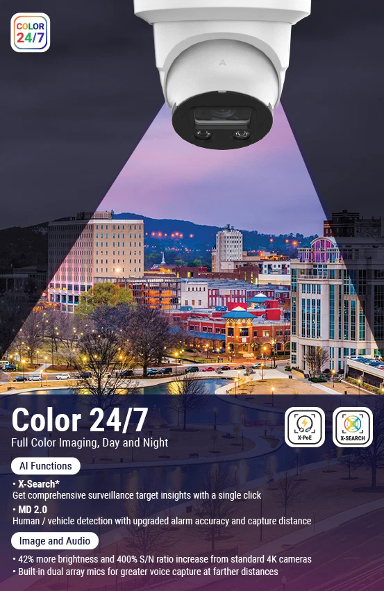 LXIP9C82W-28MDA PRO-X IP 8MP 2.8mm 24/7 Color Ai WDR Built-in Mic Bullet Camera - Image 3 of 4