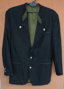 Vintage Grasseger Trachten Linen Cotton Jacket Tyrol Loden Blazer Black (US40) M