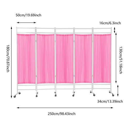 5-Panel Medical Divider Foldable Medical Room Privacy Divider Screen 250*180cm - Picture 5 of 18