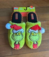Grinch Mens Slippers Sz 11/12 Christmas Holiday New