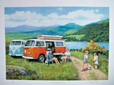 Kevin Walsh Numbered Ltd Edition Print - Vw Campervans - Life On The Open Road