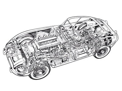 A3 Bugatti Type 35 Cutaway Drawing Wall Poster Art Picture Print