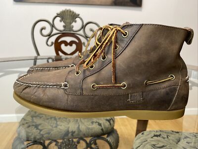 POLO Ralph Lauren 14557 Men's Barrott Brown Leather Boots Shoes Size 13 D 