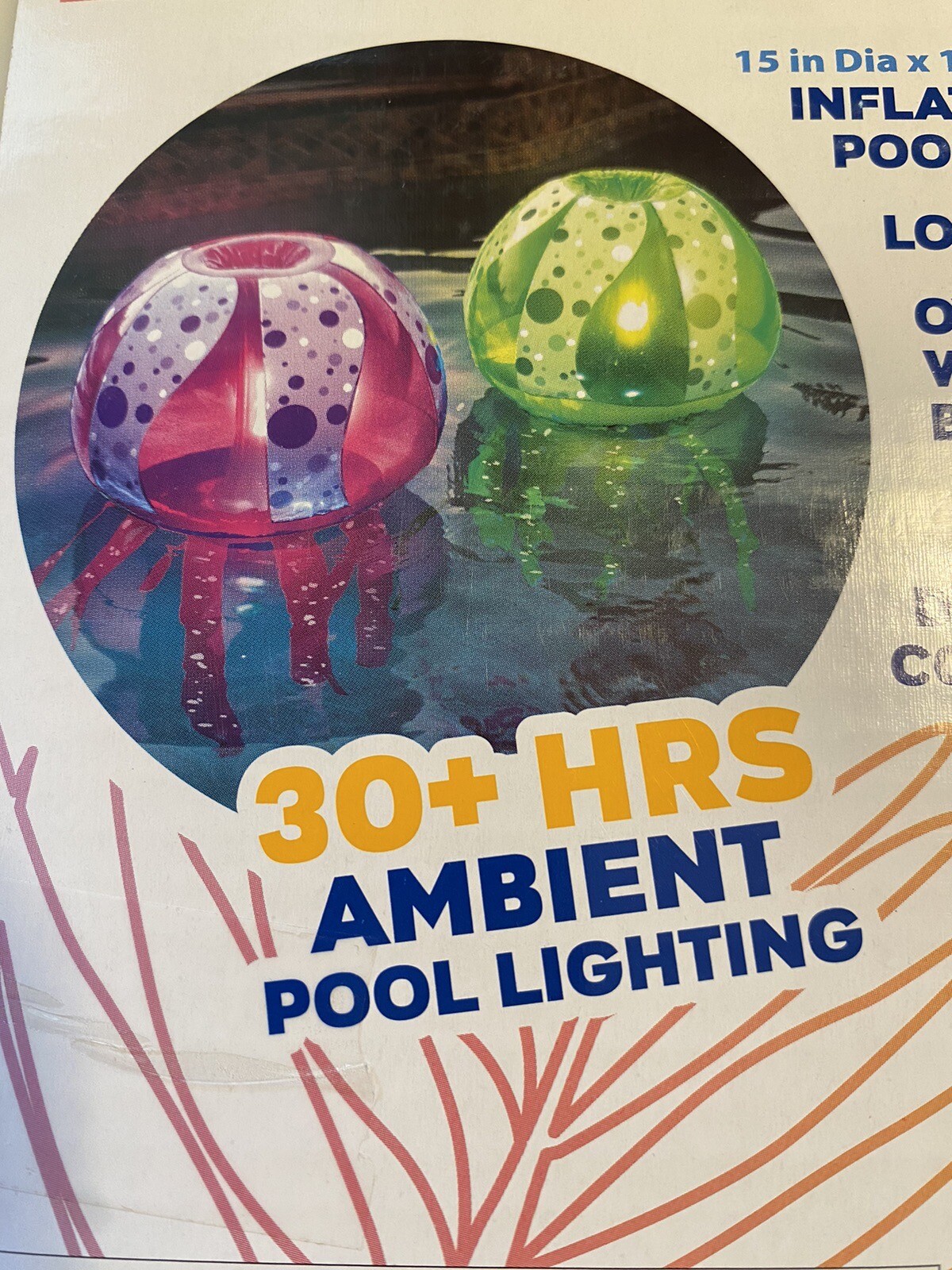Banzai Party Floating Jellyfish Inflatable Glowing Ambient Pool Lights 2 Pack eBay