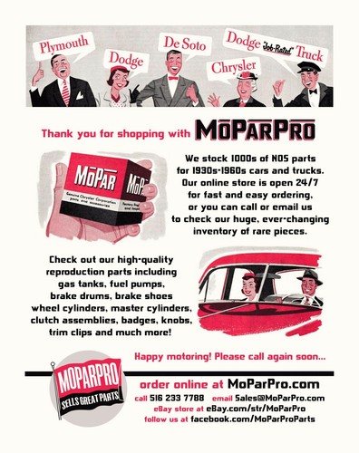 NOS Mopar 1957-1964 Plymouth Dodge Desoto Chrysler Trasmissione Gomma Montante - Foto 7 di 7