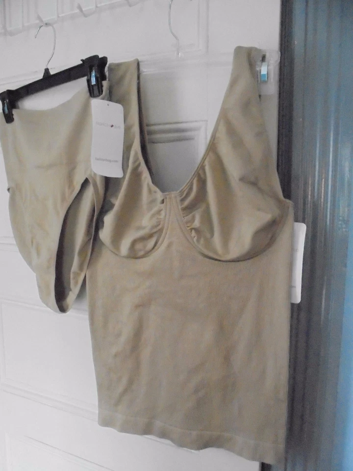 MODA BUG MODELADO SIN COSTURAS Desnudo Beige Cintura Alta Calzoncillo Talla 1X Nuevo con Etiqueta Foto 4 de 4