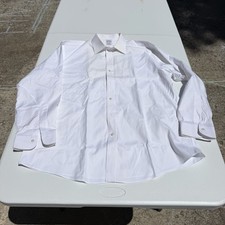 Brooks Brothers Solid White Regent 100 Cotton Button Dress Shirt L  16.5 33 