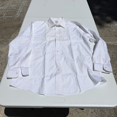 Brooks Brothers Solid White Regent 100% Cotton Button Dress Shirt L  (16.5 33)