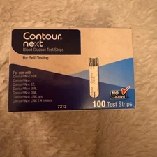 Contour-Next Glucose Test Strips, 100 Count. Exp 01/31/2026 or Better