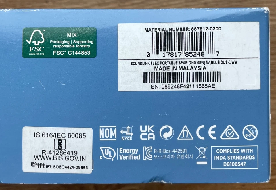 BOSE 887612-0200 SoundLink Flex 2nd Gen Portable Bluetooth Speaker Blue Dusk NEW - Image 4 of 4