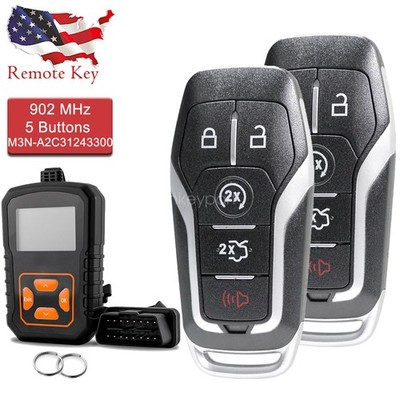 2 For 2015 - 2017 Ford Edge Explorer Mustang Fusion Remote Key Fob + Programmer