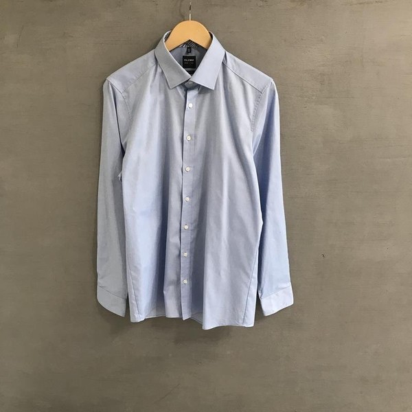 Men Olymp Shirt Blue Cotton L #1UIE