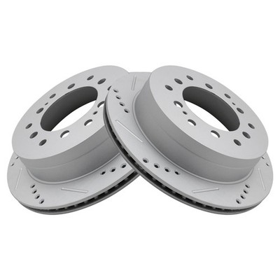 Performance Disc Brake Rotor Drilled & Slotted Rear G-Coated Pair
