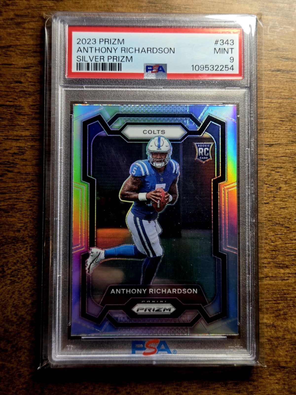 2023 PANINI PRIZM ANTHONY RICHARDSON RC #343 SILVER PRIZM PSA 9