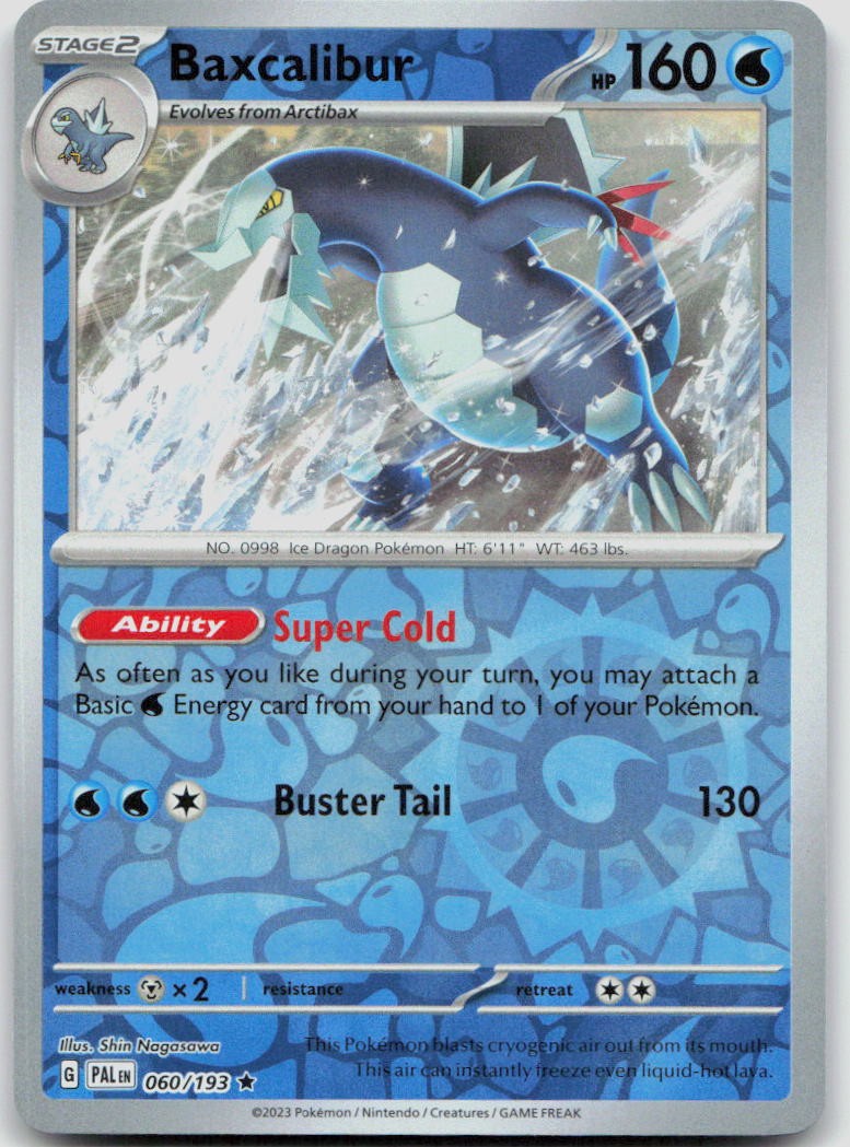 Baxcalibur 060/193 Reverse Holofoil Paldea Evolved Pokemon NM