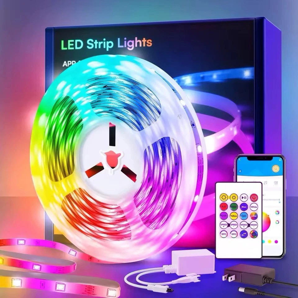 25/50/100/130FT LED Light Strip Bedroom Color Changing RGB Light Built-in Remote - Image 3 of 3