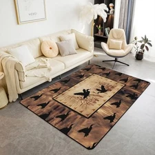  Mallard Duck Area Rug Flying Mallard Duck Living Room Rugs 3x5 Rustic Fall 