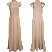 Show Me Your Mumu Chicago High Neck Form Fitted Maxi Dress Gown Beige X-Small