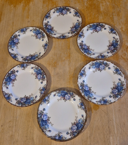 Royal Albert Moonlight Rose kleine Teller 6er Set Bone China Vintage