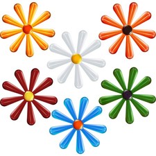 Ripeng 6 Pcs Metal Daisy Flower Garden Fence Ornaments, 4x4 Inch 3D Decor