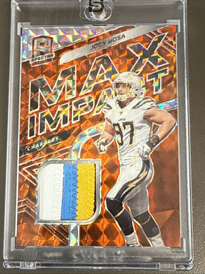 2020 Spectra Joey Bosa Max Impact #20 4-Color Patch Neon Orange /10 Chargers