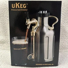 Growler Werks UKEG - Pressurized Growler - 64 oz Stainless Steel - Brand New