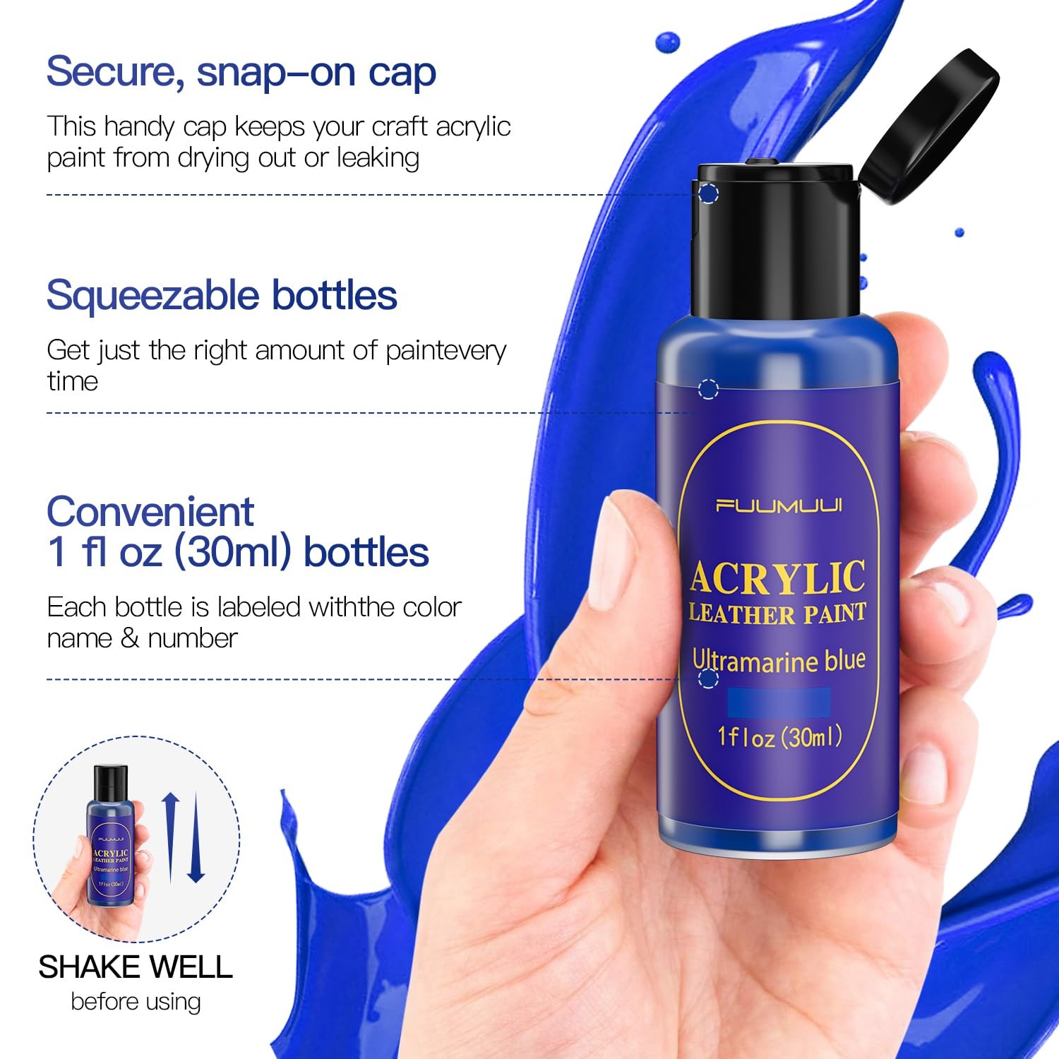 13 Colors Acrylic Leather Paint Kit for Shoes, Sneaker, Couches, Bags, Car Se...