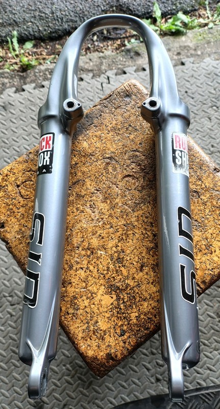 Retro 2003 Rockshox SID Team Dual Air Lower Legs For 28mm Stanchions Silver