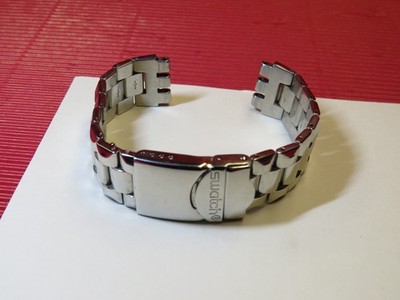 2nd HAND : KÜRZBARES ORIGINAL Swatch 17mm IRONY Edelstahl Armband Faltschliesse