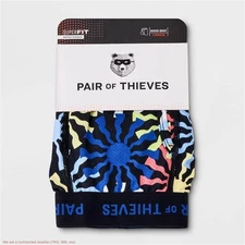 Pair of Thieves Men's Starburst Print Super Fit Boxer Briefs - Blue/White/Red L