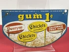 Vintage 1 Cent Gum Chiclets Dentyne Tin Display Vending Machine Sign