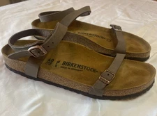 Birkenstock Daloa Sandals Mocca Ankle Strap Size EU 40 US 9 9.5 EUC