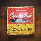 Vintage Creek Chub Bait Co Porcelain Sign Bait Fishing Lures Bass Jinx Gas Oil