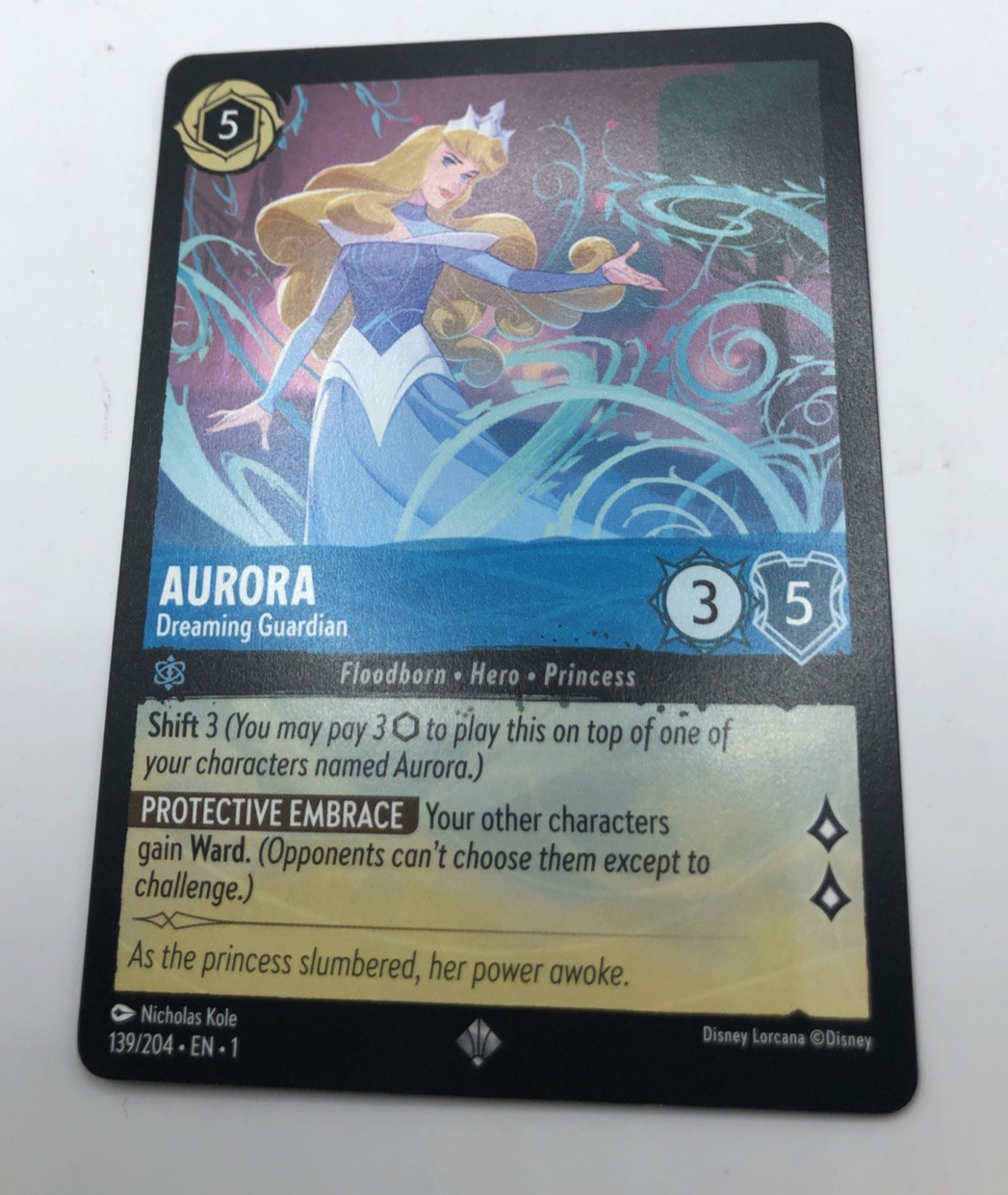 Disney Lorcana Aurora Dreaming Guardian 139/204 Super Rare NM Card Regular