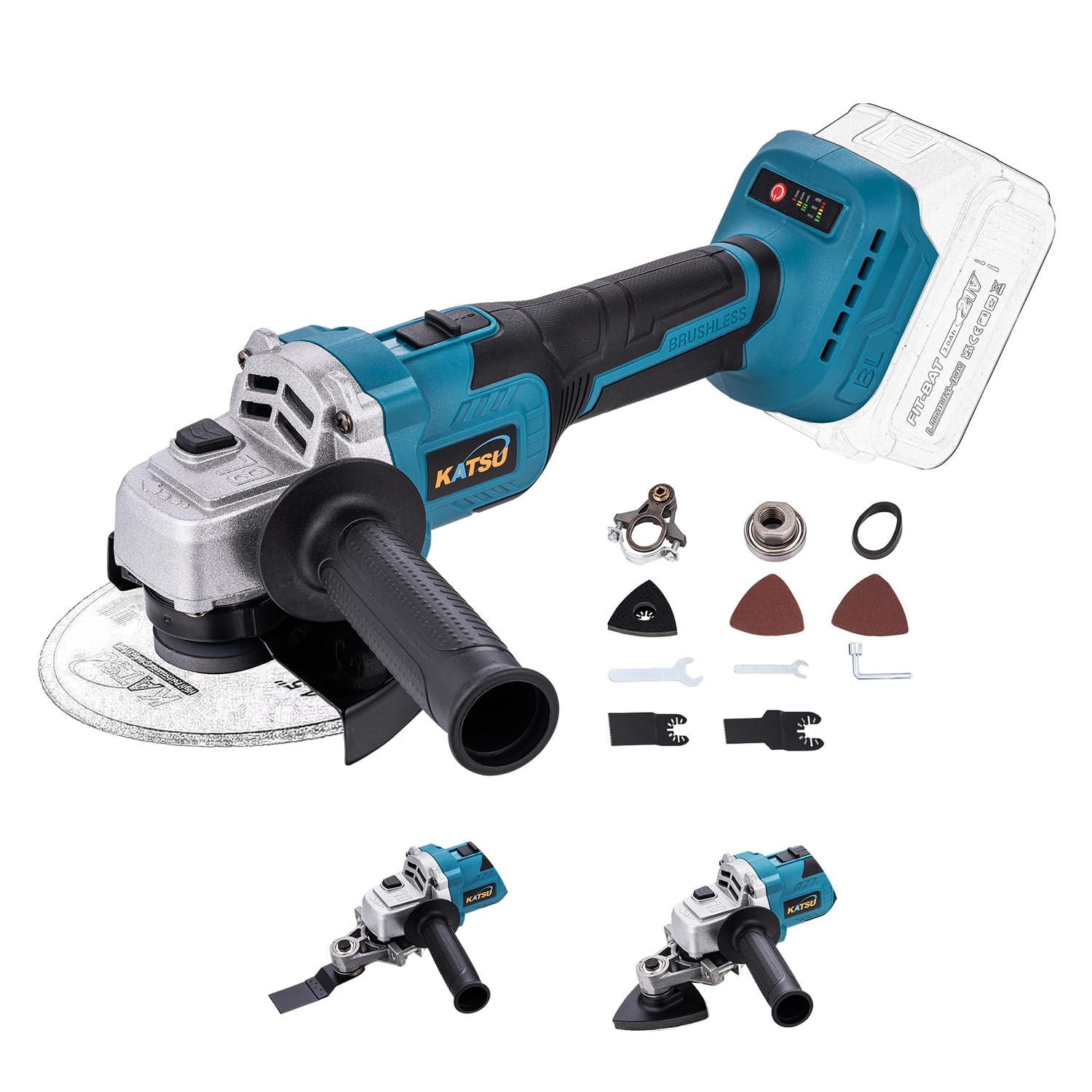 KATSU FIT-BAT 21V Smerigliatrice Angolare a Batteria senza spazzole 115mm