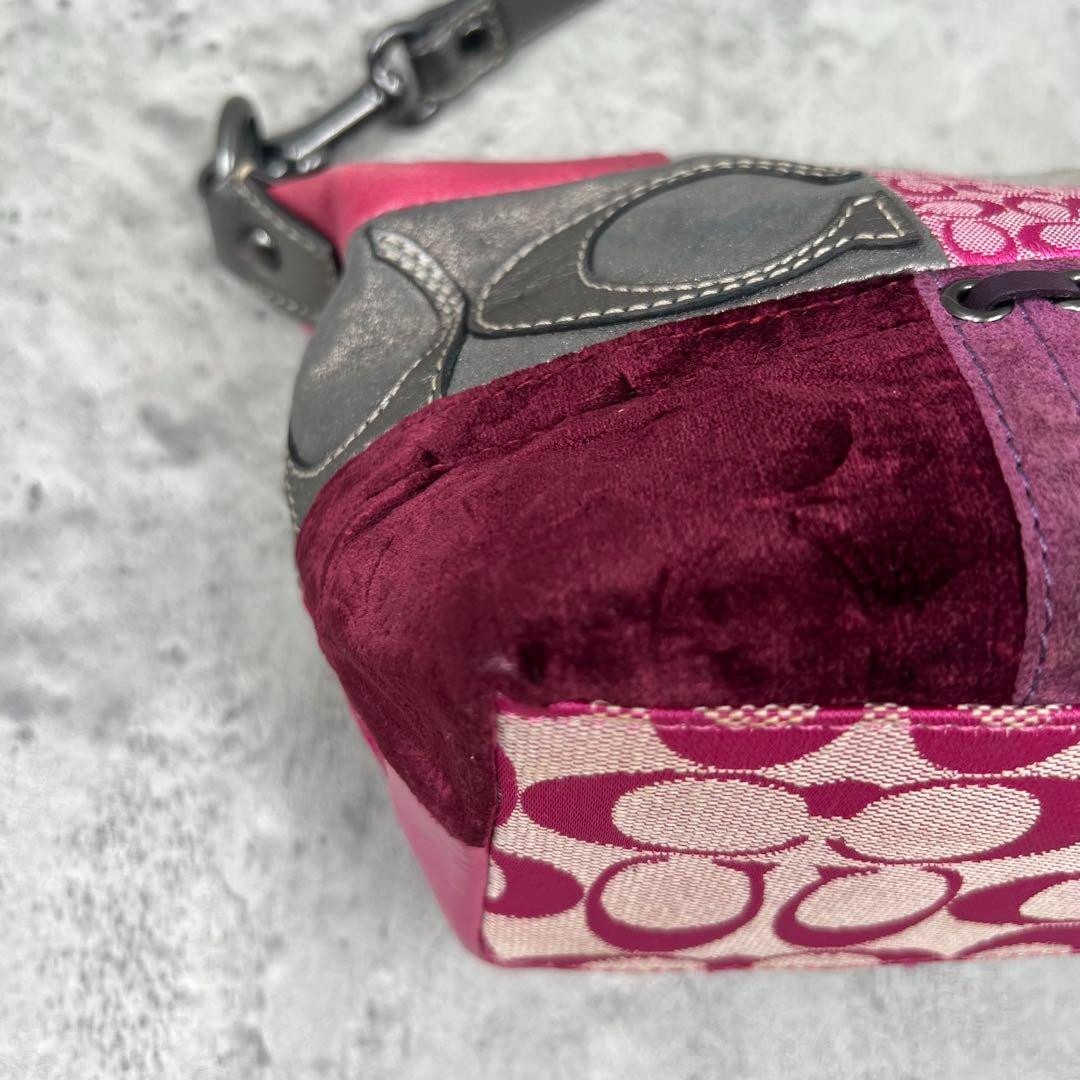 バッグ Couch Signature Patchwork Pouch Pink y2k Coach Hand Bag Signature Patchwork Pouch Pink y2k Women's