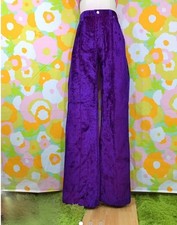 Vintage 1970s Purple Crushed Velvet Bell Bottoms Size Small